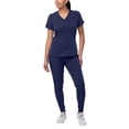 thumbnail image 1 of Adar Pro Modern Athletic Scrub Set For Women - Modern V-Neck Scrub Top & Yoga Jogger Scrub Pants, 1 of 7