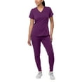thumbnail image 1 of Adar Pro Modern Athletic Scrub Set For Women - Modern V-Neck Scrub Top & Yoga Jogger Scrub Pants, 1 of 5