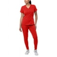 thumbnail image 1 of Adar Pro Modern Athletic Scrub Set For Women - Modern V-Neck Scrub Top & Yoga Jogger Scrub Pants, 1 of 7