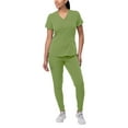 thumbnail image 1 of Adar Pro Modern Athletic Scrub Set For Women - Modern V-Neck Scrub Top & Yoga Jogger Scrub Pants, 1 of 7