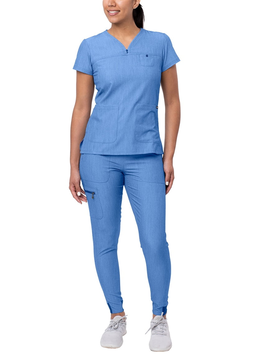 ADAR UNIFORMS SCRUBS SET ULTIMATE, HEATHER WINE (WITH SWEETHEART TOP - ELASTIC - Foto 2