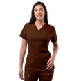 thumbnail image 1 of Adar Pro Scrubs For Women - Elevated V-Neck Scrub Top - P4212 - Coffee - L, 1 of 7