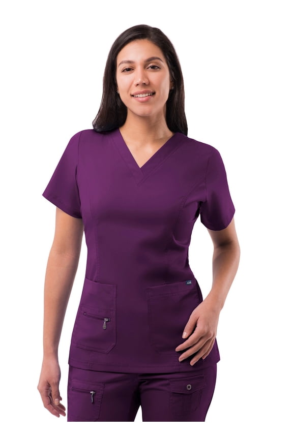 Pro Scrubs For Women - Elevated V-Neck Scrub Top - P4212 - Eggplant - L