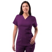 Adar Pro Scrubs For Women - Elevated V-Neck Scrub Top - P4212 - Eggplant - L