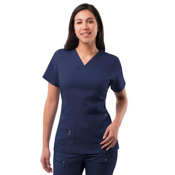 Adar Pro Scrubs For Women - Elevated V-Neck Scrub Top - P4212 - Navy - XL