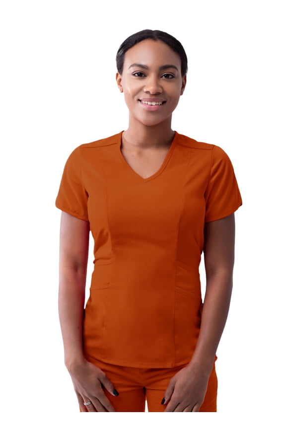 Pro Scrubs For Women - Modern V-Neck Scrub Top - P7002 - Cinnamon - L