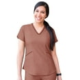 thumbnail image 1 of Adar Pro Scrubs For Women - Modern V-Neck Scrub Top - P7002 - Heather Coffee - XXS, 1 of 7