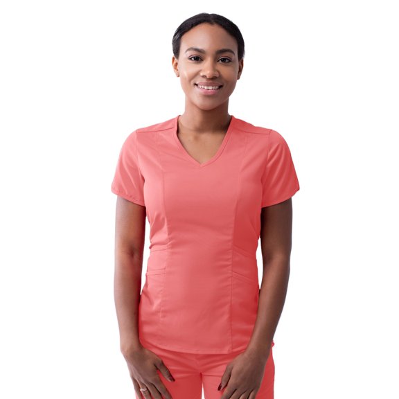 Adar Pro Scrubs For Women - Modern V-Neck Scrub Top - P7002 - Rapture Rose - XL