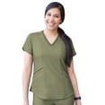 thumbnail image 1 of Adar Pro Heather Scrubs For Women - Modern V-Neck Scrub Top - P7002H - Heather Olive - S, 1 of 7