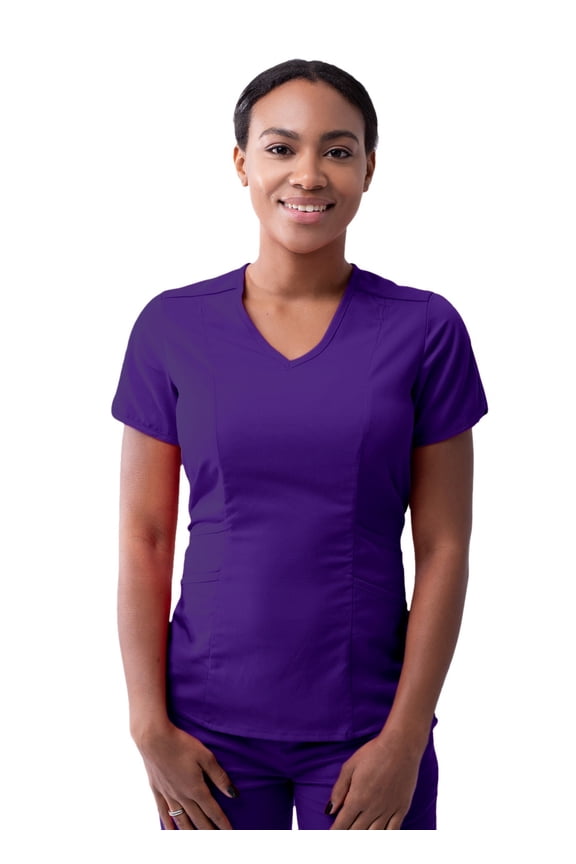 Pro Scrubs For Women - Modern V-Neck Scrub Top - P7002 - Grape - L