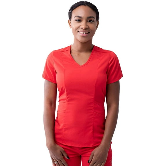 Adar Pro Scrubs For Women - Modern V-Neck Scrub Top - P7002 - Apple - 2X
