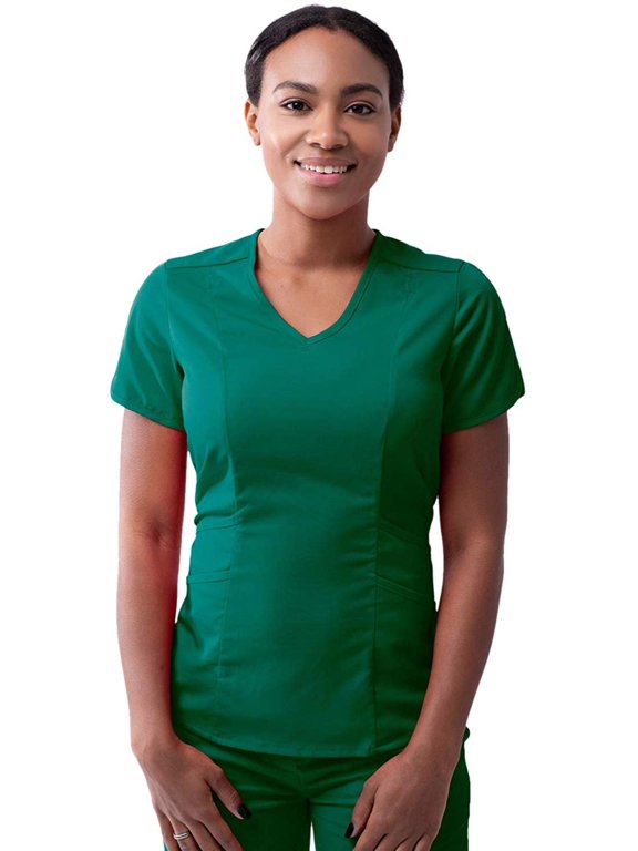 Pro Scrubs For Women - Modern V-Neck Scrub Top - P7002 - Hunter Green - L
