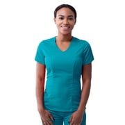 Adar Pro Scrubs For Women - Modern V-Neck Scrub Top - P7002 - Teal Blue - S