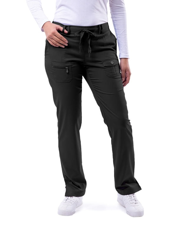 Pro Scrubs For Women - Skinny Leg Yoga Scrub Pants - P4100 - Black - XL