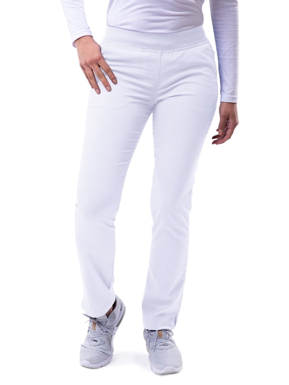 Pro Scrubs For Women - Skinny Leg Yoga Scrub Pants - P7102P - White - 3X