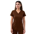 thumbnail image 1 of Adar Pro Scrubs For Women - Sweetheart V-Neck Scrub Top - P4210 - Coffee - XS, 1 of 7