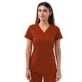thumbnail image 1 of Adar Pro Scrubs For Women - Sweetheart V-Neck Scrub Top - P4210 - Red Ochre - 3X, 1 of 7