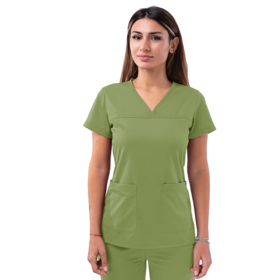 Adar Pro Scrubs For Women - Sweetheart V-Neck Scrub Top - P4210 - Spring Leaf - XS