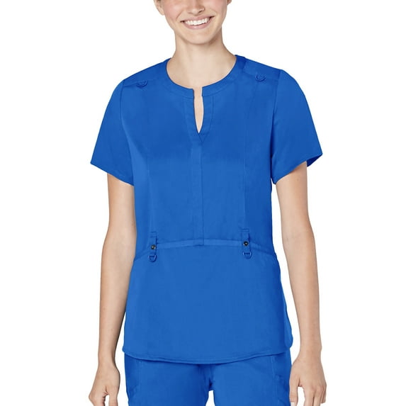 Adar Responsive Scrubs For Women - Active Notch Neck Scrub Top