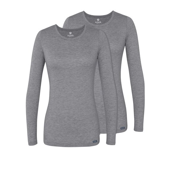 Adar Underscrubs for Women 2 Pack - Long Sleeve Underscrub Comfort Tee
