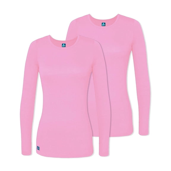 Adar Underscrubs for Women 2 Pack - Long Sleeve Underscrub Comfort Tee