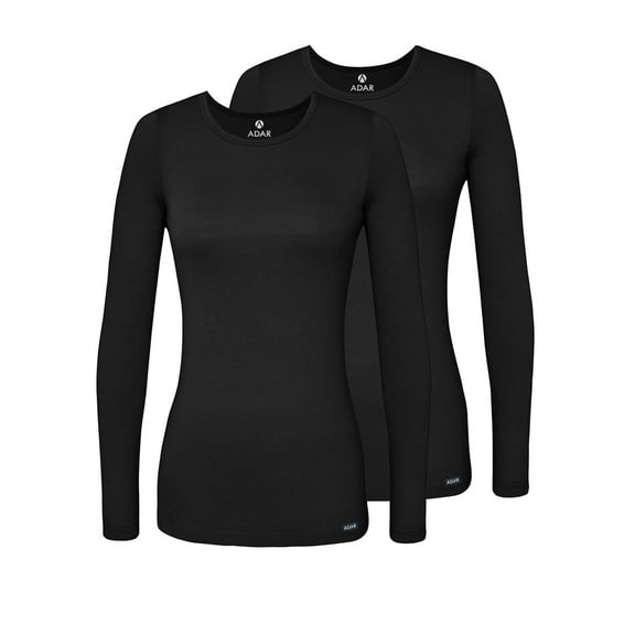 Adar Underscrubs for Women 2 Pack - Long Sleeve Underscrub Comfort Tee