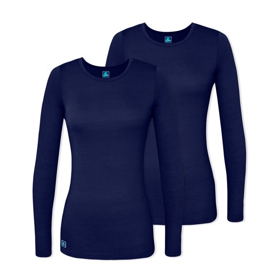 Adar Underscrubs for Women 2 Pack - Long Sleeve Underscrub Comfort Tee