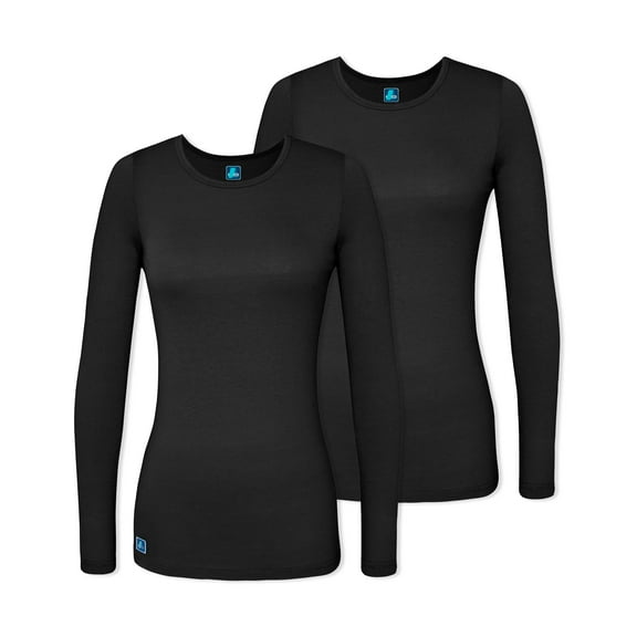 Adar Underscrubs for Women Multi Color 2 Pack - Long Sleeve Underscrub Comfort Tee