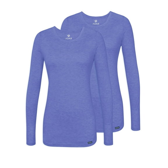 Adar Underscrubs for Women 2 Pack - Long Sleeve Underscrub Comfort Tee