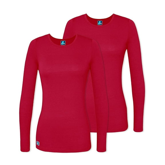 Adar Underscrubs for Women 2 Pack - Long Sleeve Underscrub Comfort Tee