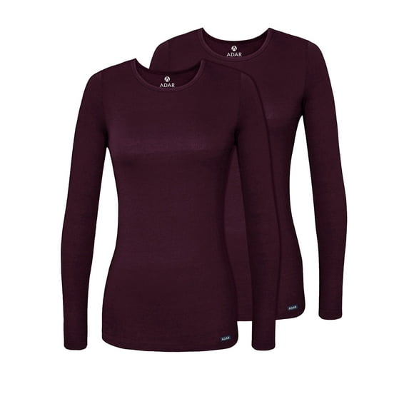 Adar Underscrubs for Women 2 Pack - Long Sleeve Underscrub Comfort Tee
