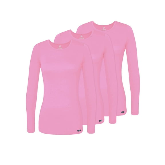 Adar Underscrubs for Women 3 Pack - Long Sleeve Underscrub Comfort Tee