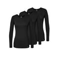 thumbnail image 1 of Adar Underscrubs for Women 3 Pack - Long Sleeve Underscrub Comfort Tee - 2903 - Black - 2X, 1 of 7