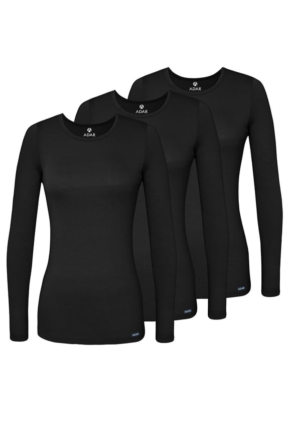 Underscrubs for Women 3 Pack - Long Sleeve Underscrub Comfort Tee - 2903 - Black - S