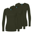 thumbnail image 1 of Adar Underscrubs for Women 3 Pack - Long Sleeve Underscrub Comfort Tee - 2903 - Olive - XXS, 1 of 7