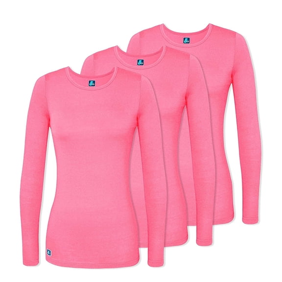 Adar Underscrubs for Women 3 Pack - Long Sleeve Underscrub Comfort Tee