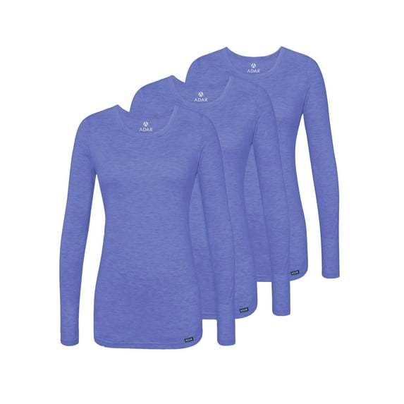 Adar Underscrubs for Women 3 Pack - Long Sleeve Underscrub Comfort Tee
