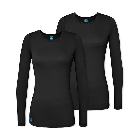 Adar Underscrubs for Women Multi Color 2 Pack - Long Sleeve Underscrub Comfort Tee