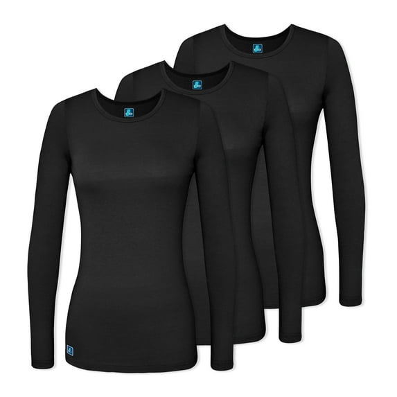 Adar Underscrubs for Women Multi Color 3 Pack - Long Sleeve Underscrub Comfort Tee