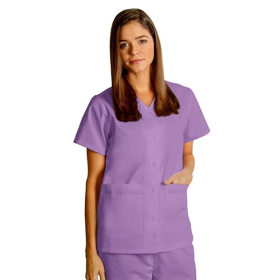 Adar Universal Double Pocket Snap Front Top (Available in 39 solid colors)