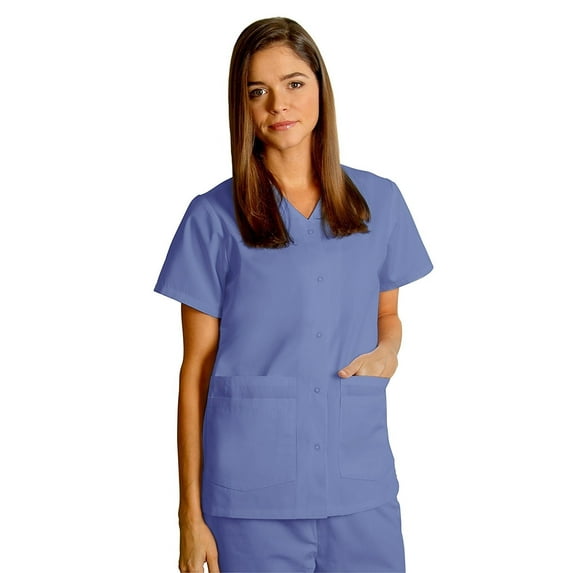 Adar Universal Double Pocket Snap Front Top Available in 39 solid colors