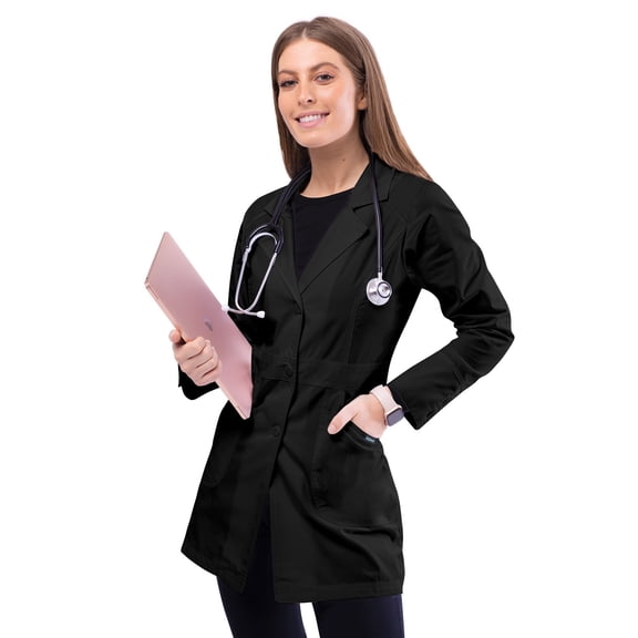 Adar Universal Lab Coats For Women - Perfection 32" Lab Coat - 811 - Black - S