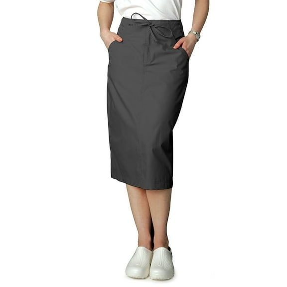Adar Universal Mid-Calf Length Drawstring Scrub Skirt Available is 17 solid colors