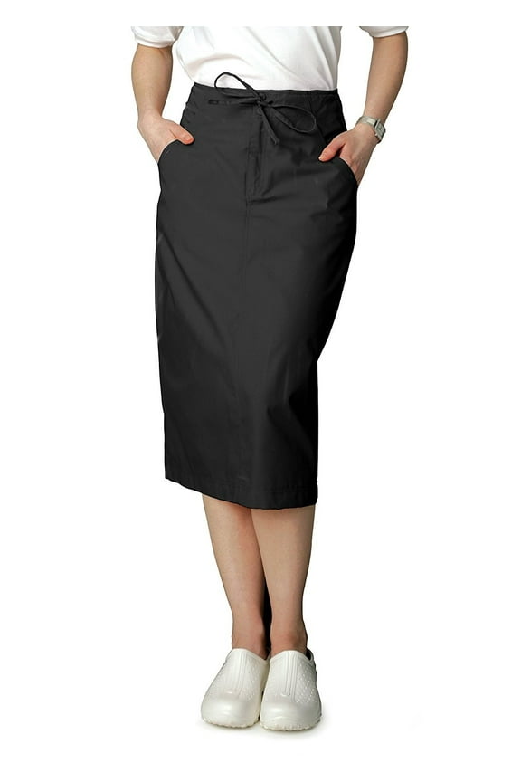 Universal Mid-Calf Length Drawstring Scrub Skirt Available is 17 solid colors