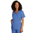thumbnail image 1 of Adar Universal Mock Wrap Solid Trim Top - 608 - Ceil Blue/Navy - XS, 1 of 5