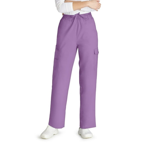 Adar Universal Natural-Rise Multipocket Cargo Tapered Leg Scrub Pants Petite