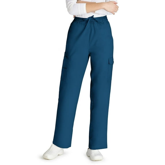 Adar Universal Natural-Rise Multipocket Cargo Tapered Leg Scrub Pants Petite