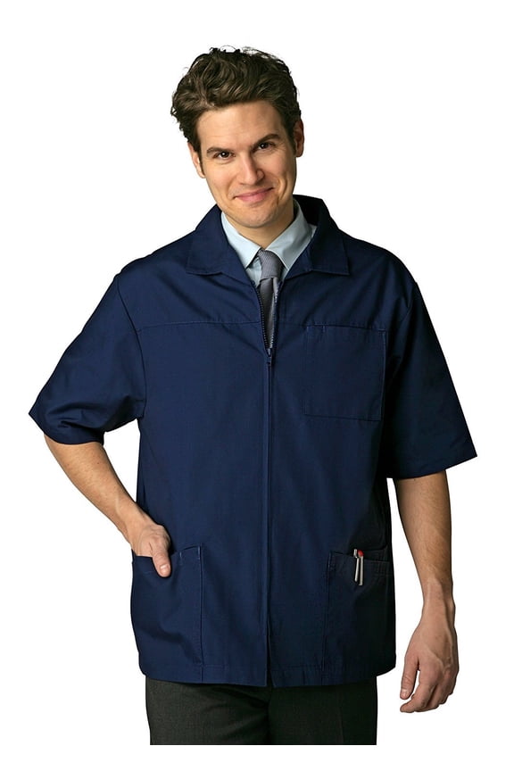 Universal Scrubs For Men - Zippered Short Sleeved Scrub Jacket