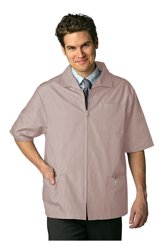 Universal Scrubs For Men - Zippered Short Sleeved Scrub Jacket