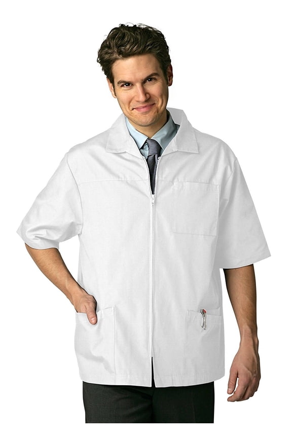 Universal Scrubs For Men - Zippered Short Sleeved Scrub Jacket
